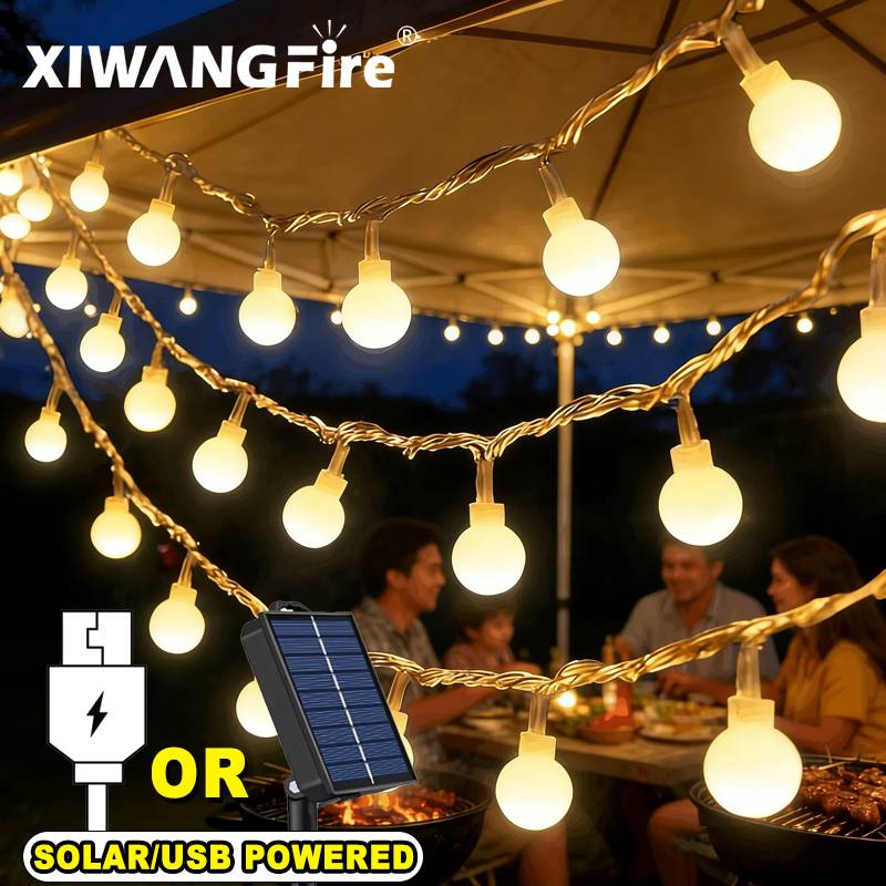 Lighting Decoration Outdoor - Lampki solarne/USB/bateryjne, 3-10M, kule LED, wodoodporne,