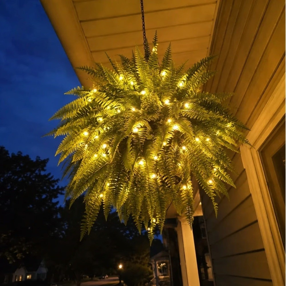Home Decor Lighting Tree - 24 świecące, plastikowe paprocie bostońskie z