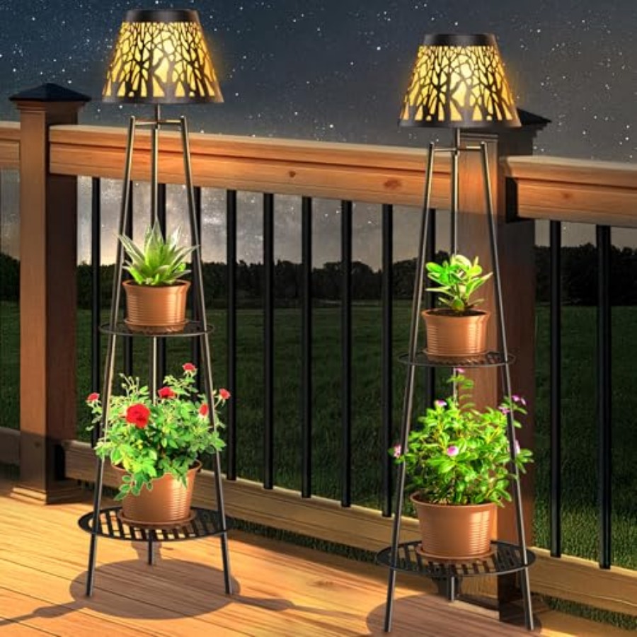 Lighting Decoration Outdoor - Zestaw 2 zewnętrznych solarnych lamp podłogowych