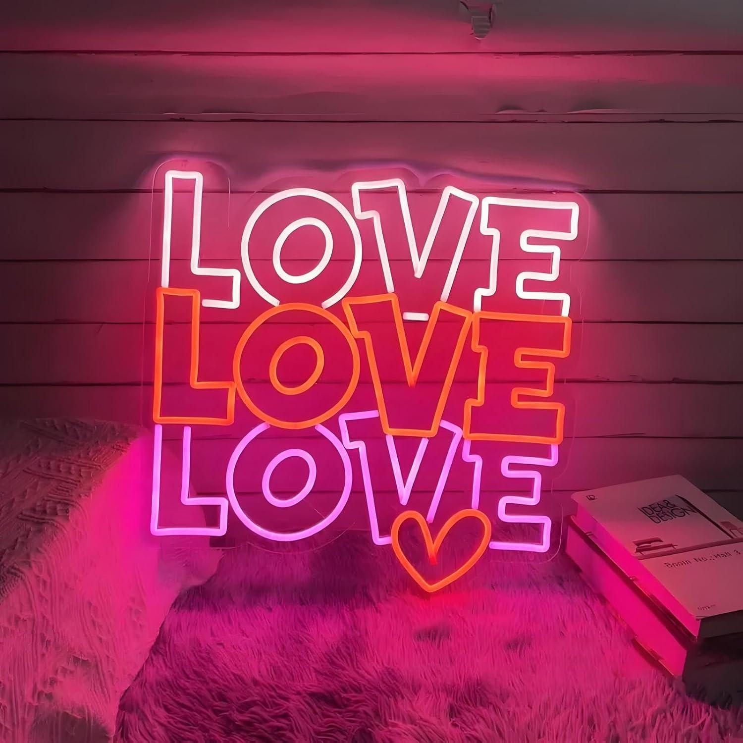 Lighting Decor Wedding - Neonowy znak miłosny, ściemnialne lampki neonowe