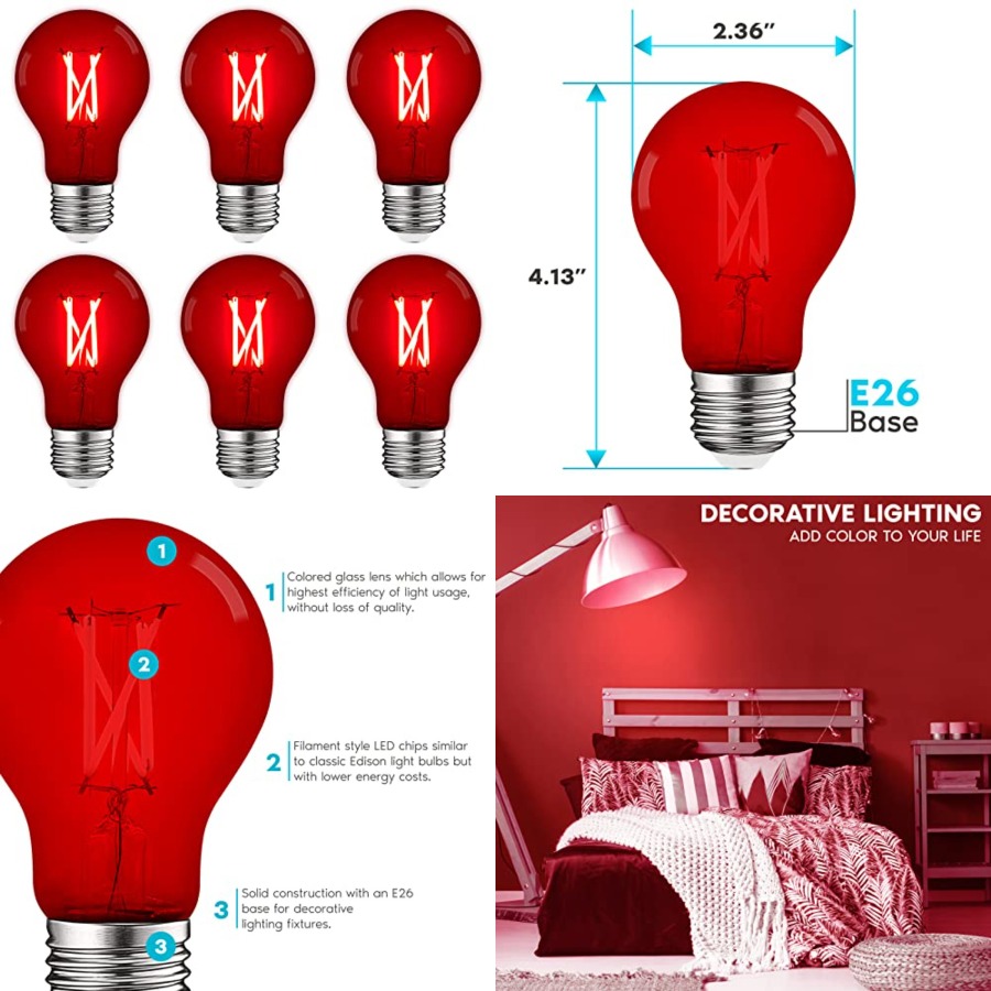 Żarówki LED A19 Edison, odpowi – Lighting Decoration Outdoor recenzja i cena