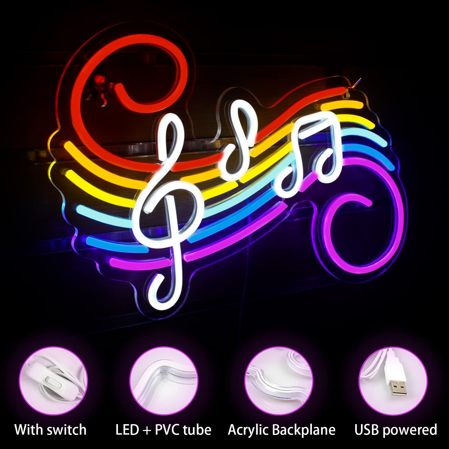 Neonowy znak z nutami muzyczny – Lighting Decor Wedding recenzja i cena