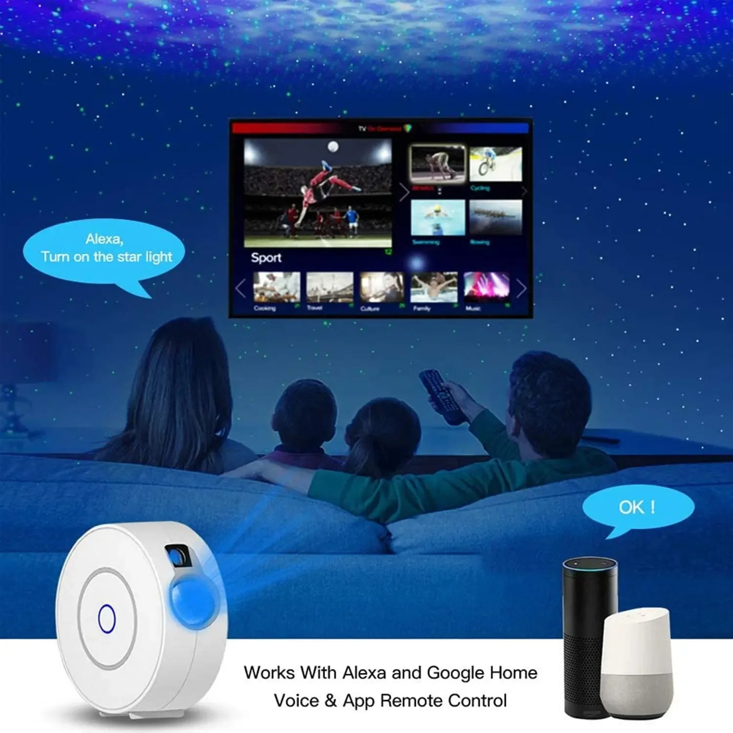 Tuya WiFi inteligentny projekt – Sunset Lamp Projection recenzja i cena