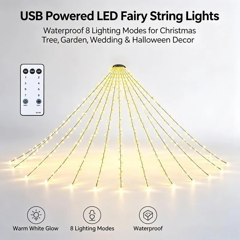 Wodoodporne lampki LED USB, 8  – Lighting Decor Wedding recenzja i cena