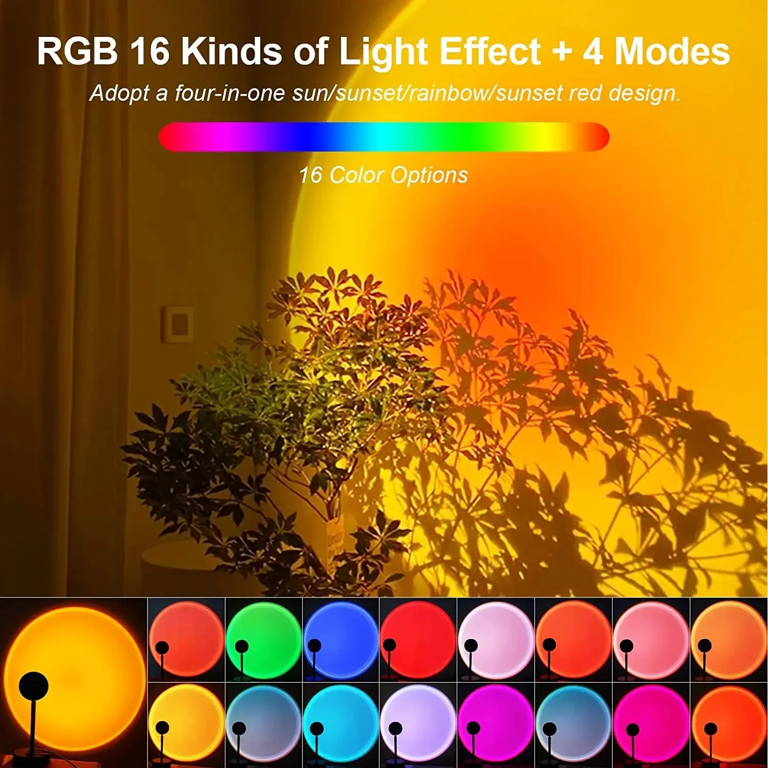Lampa zachodu słońca 16 koloró – Sunset Lamp Projection recenzja i cena