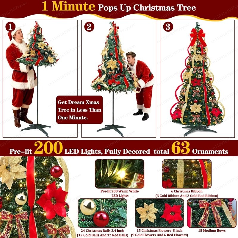 Składana choinka świąteczna o  – Home Decor Lighting Tree recenzja i cena